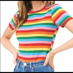 Forever 21 rainbow crop top